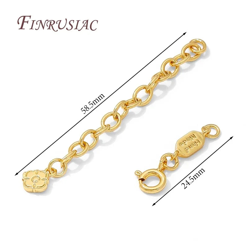 18K Gold Plated Extension Tail Chains with Lobster Clasps – 5 Pack