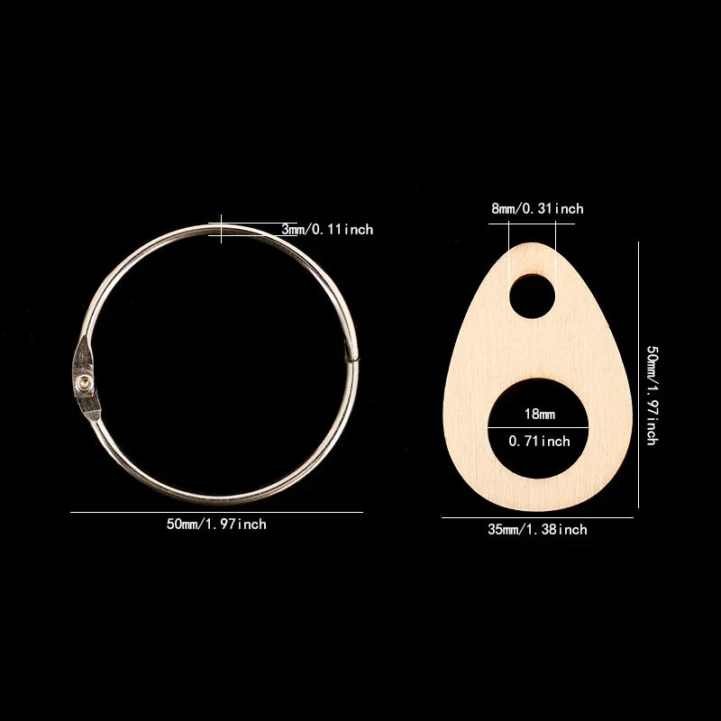 100Pcs Wooden Teardrop Cross-Stitch Thread Organizer Spools