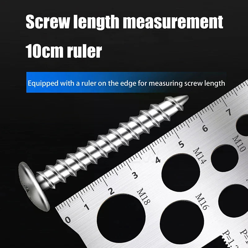 Stainless Steel Thread Gauge – Bolt Nut Screw Measurement Tool