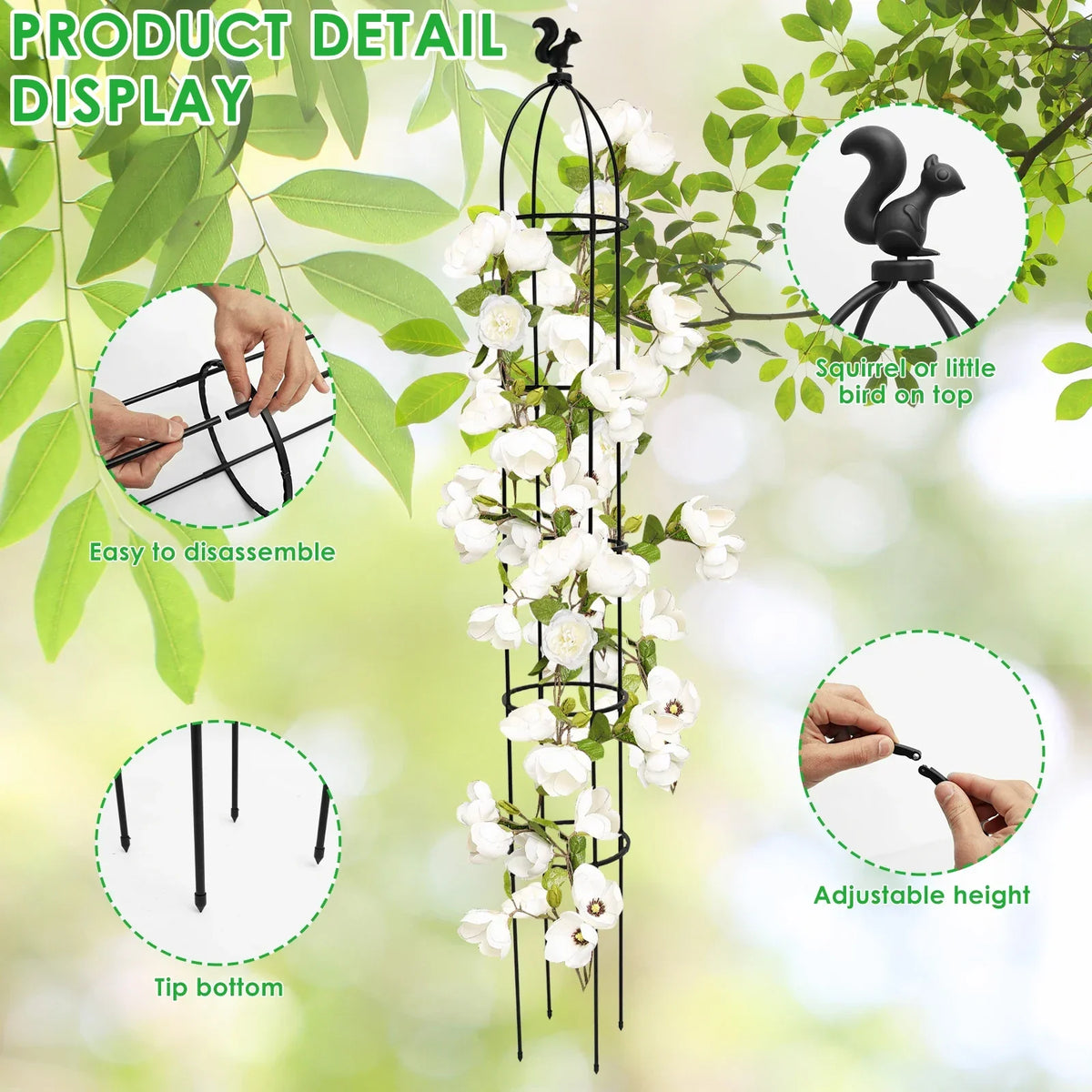Garden Obelisk Trellis for Climbing Plants – 2 Set, 180cm