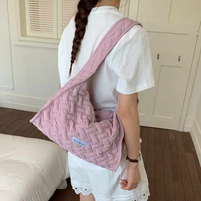 Korean Woven Women's Large Tote Shoulder & Crossbody Bag