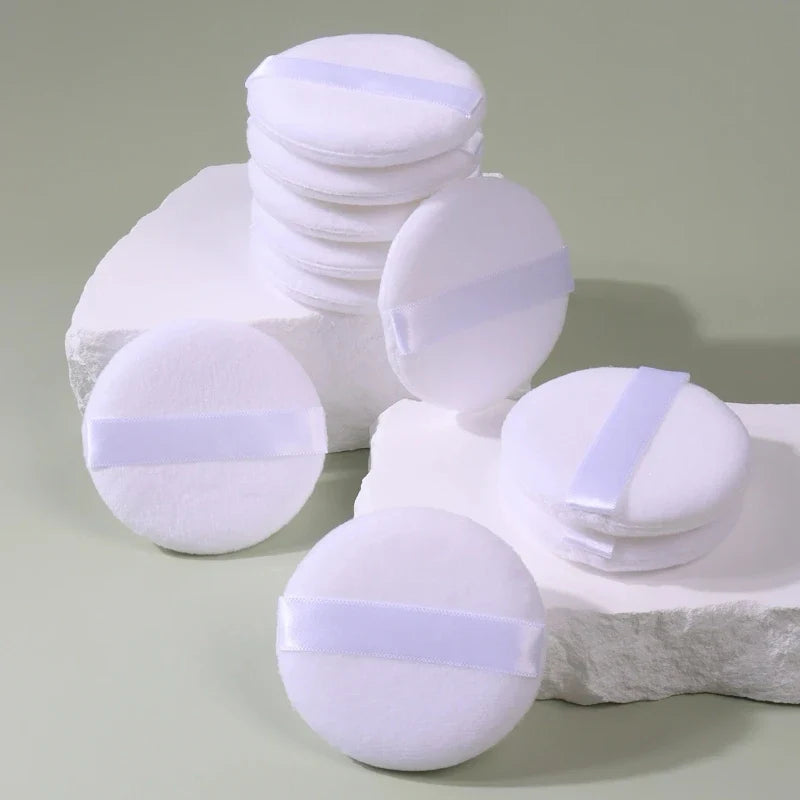Round White Powder Puffs for Setting & Base Makeup – 2 to 20 Pcs