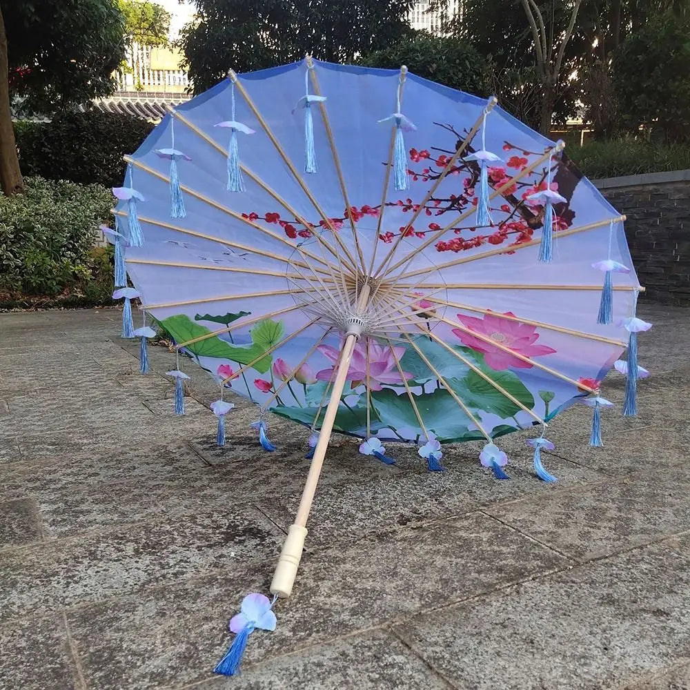 Silk Parasol Umbrella 82cm – Floral Art Wedding & Dance Gift