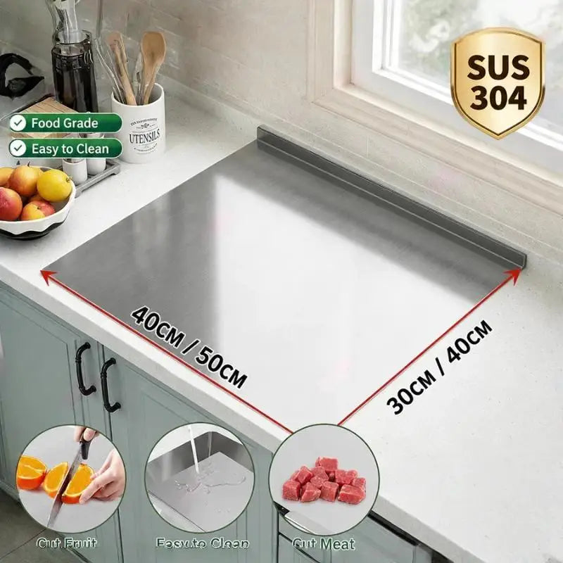 Stainless Steel Non-Slip Dough Kneading & Baking Pastry Board