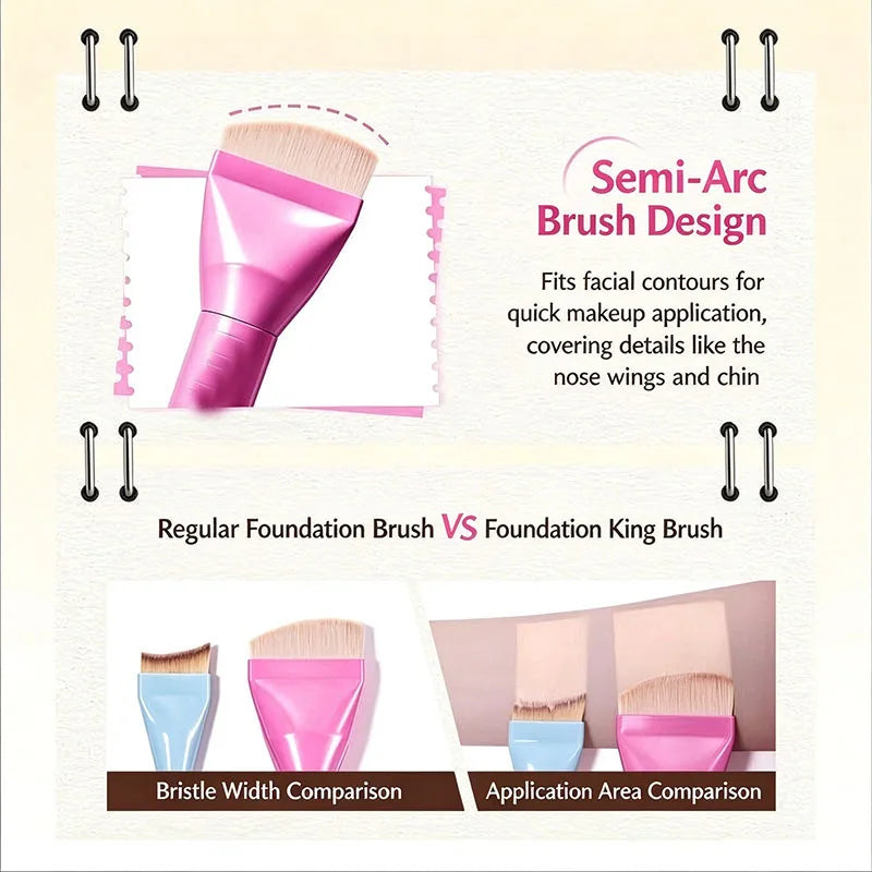 Wide Head Foundation Brush – Soft Flexible Bristles, Multi-Use