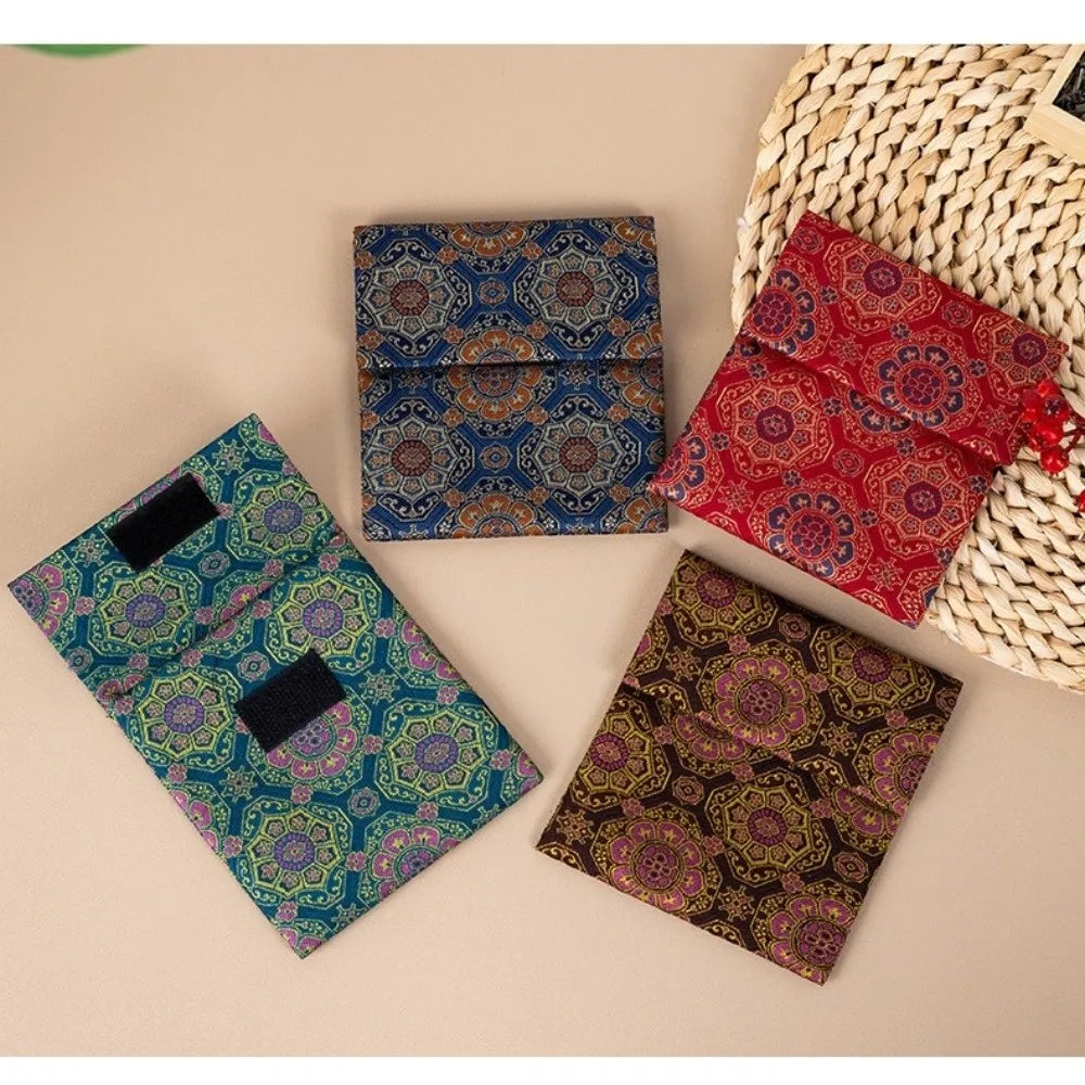 Vintage Brocade Jewelry Bag – Handmade Double Layer Pouch