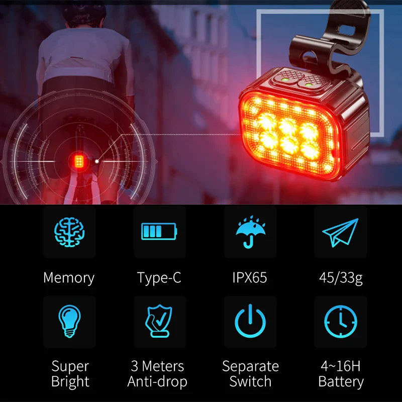 LED Bike Light Set | Type-C Rechargeable Front & Rear Lights