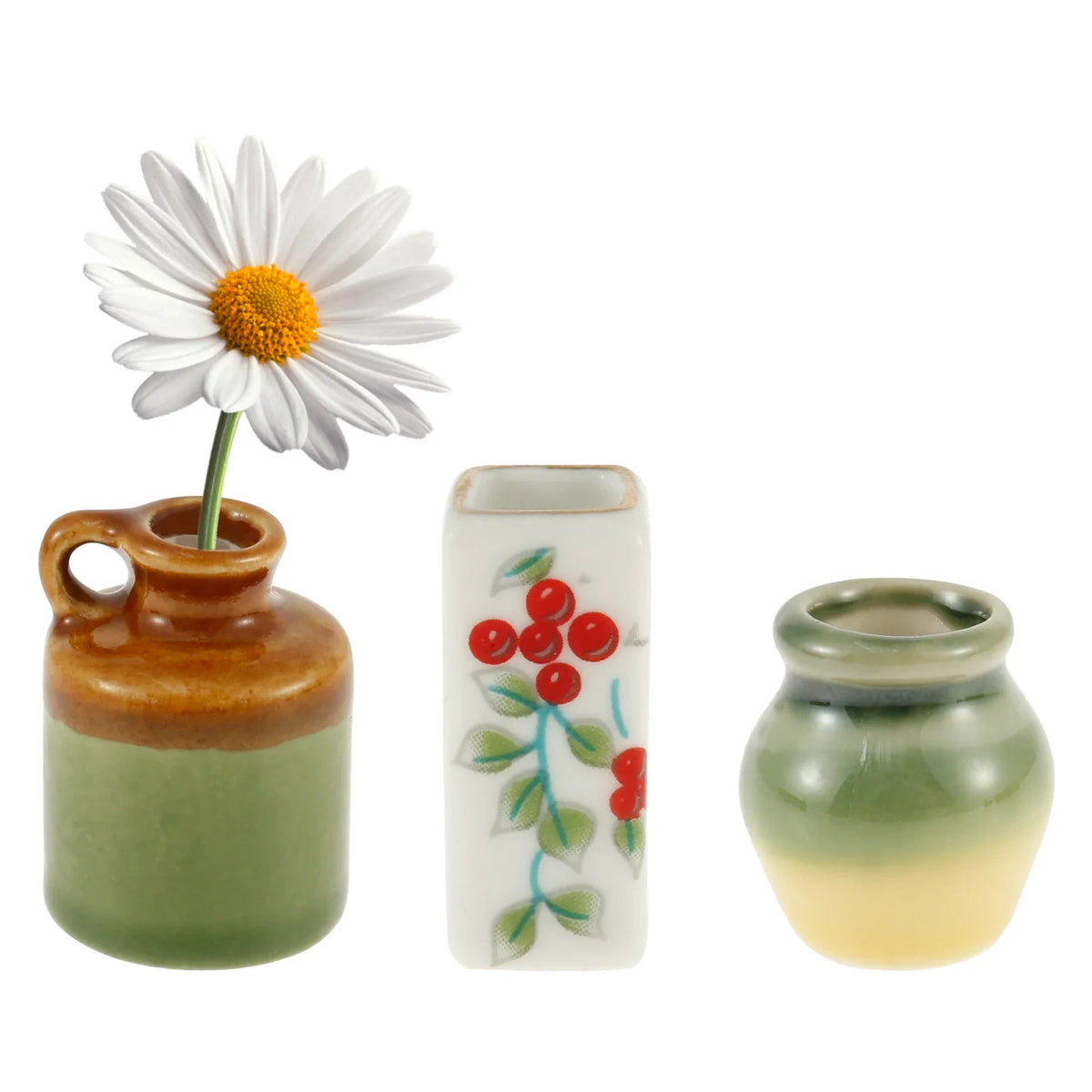 Ceramic Mini Vase Fridge Magnets – 3 or 5 Pcs Plant Décor