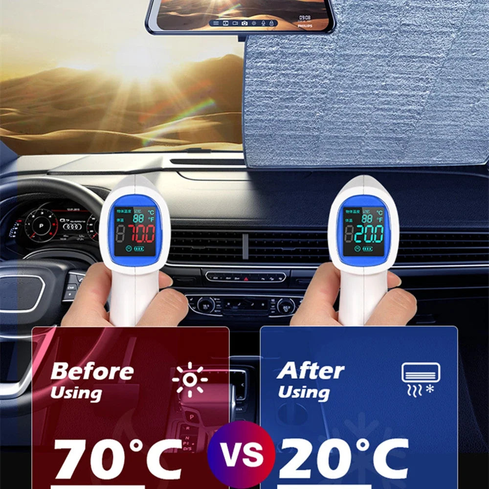 140x70CM Car Windshield Sun Shade – UV & Snow Cover Visor