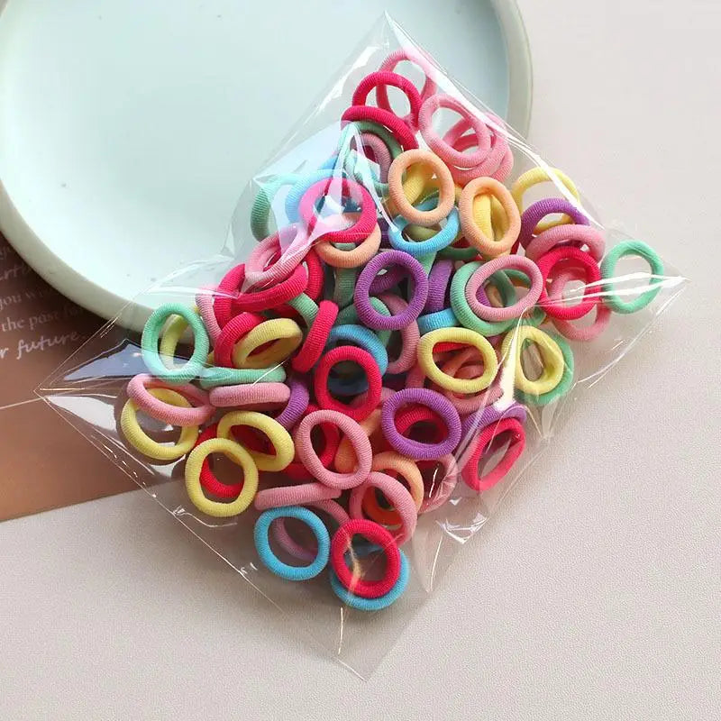 200PCS Colorful Nylon Elastic Hair Ties for Girls | Ponytail Bands