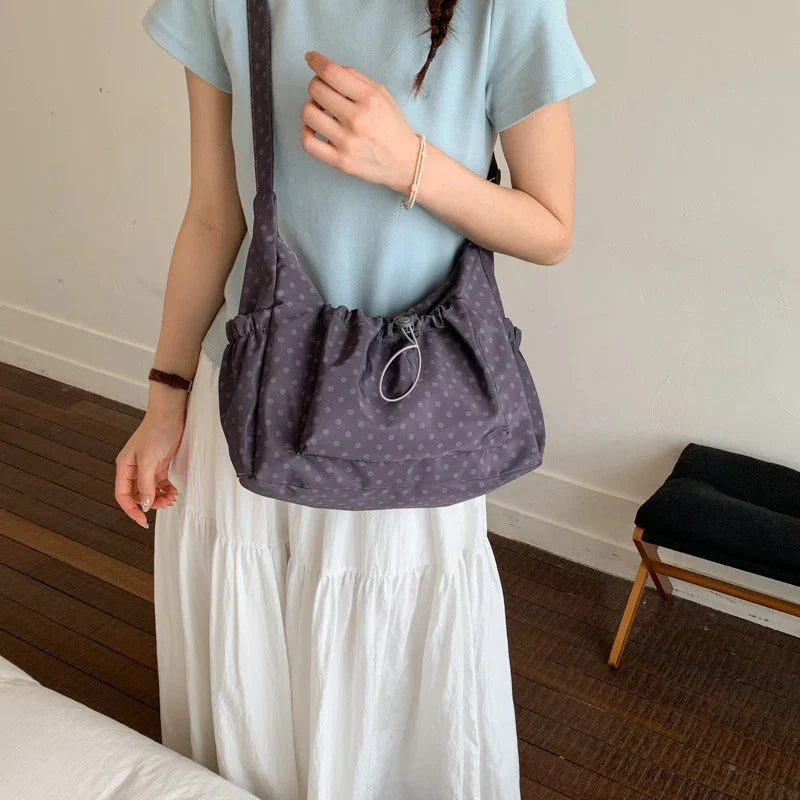 Korean Croissant Pleated Crossbody Shoulder Bag – Large Capacity