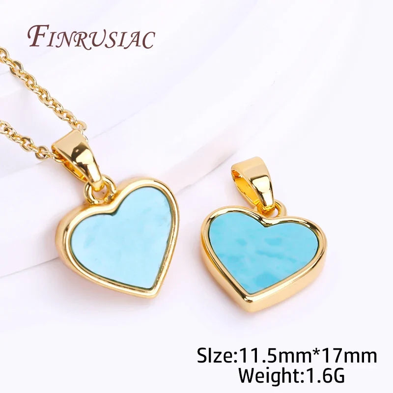 18K Gold Plated Turquoise Geometry Pendant Charms | DIY Necklace