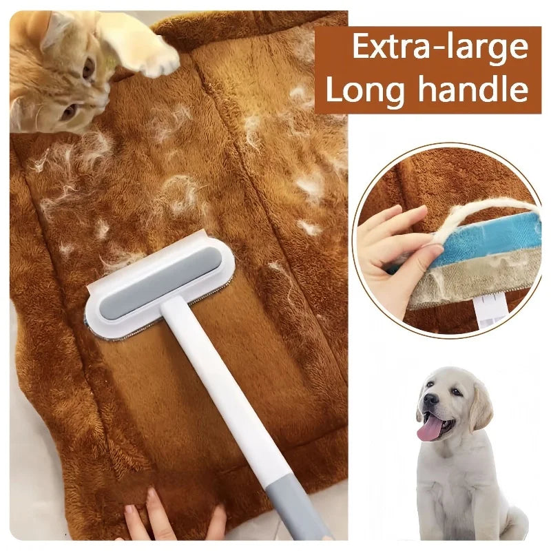 Pet Hair Remover Brush Long Handle – Cats & Dogs Fur Tool