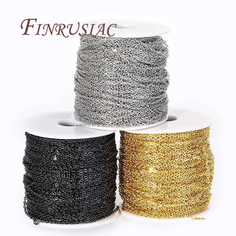 18K Gold Plated Flat O Chain 1.5mm – DIY Jewelry Making