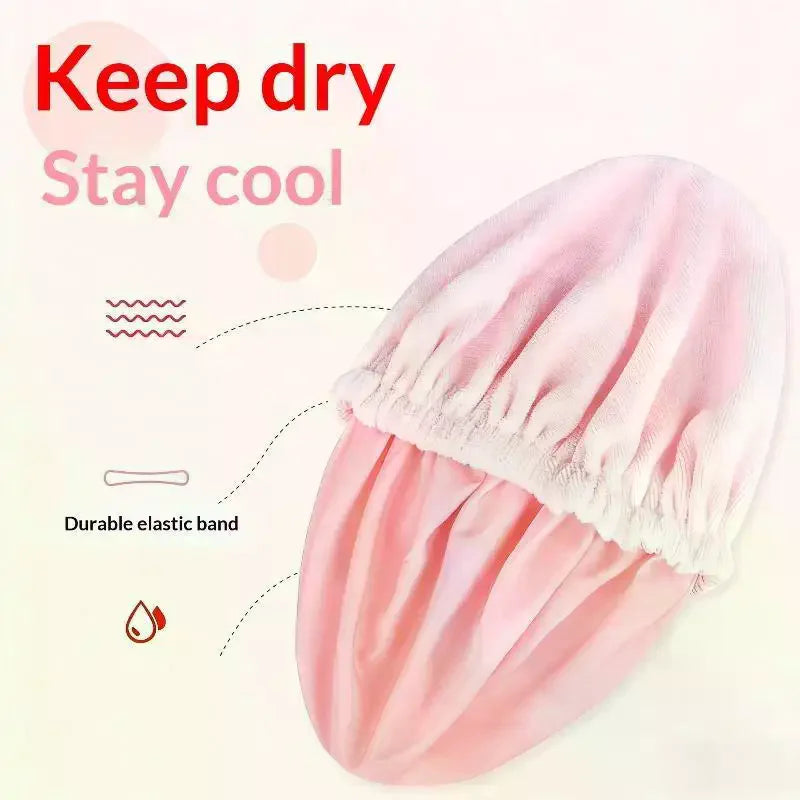 3-in-1 Waterproof Shower Cap – Absorbent Dry Hair Bath Cap