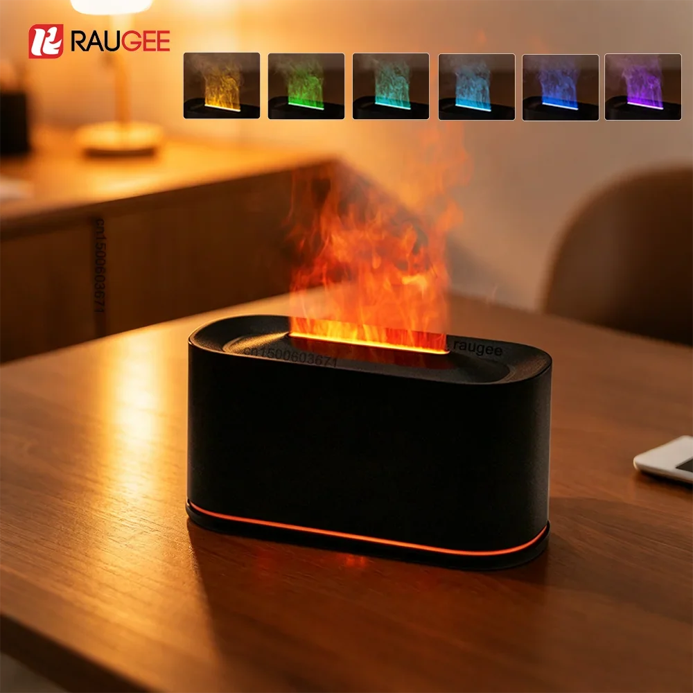 Raugee Flame Aroma Diffuser – Mini Humidifier & LED Light