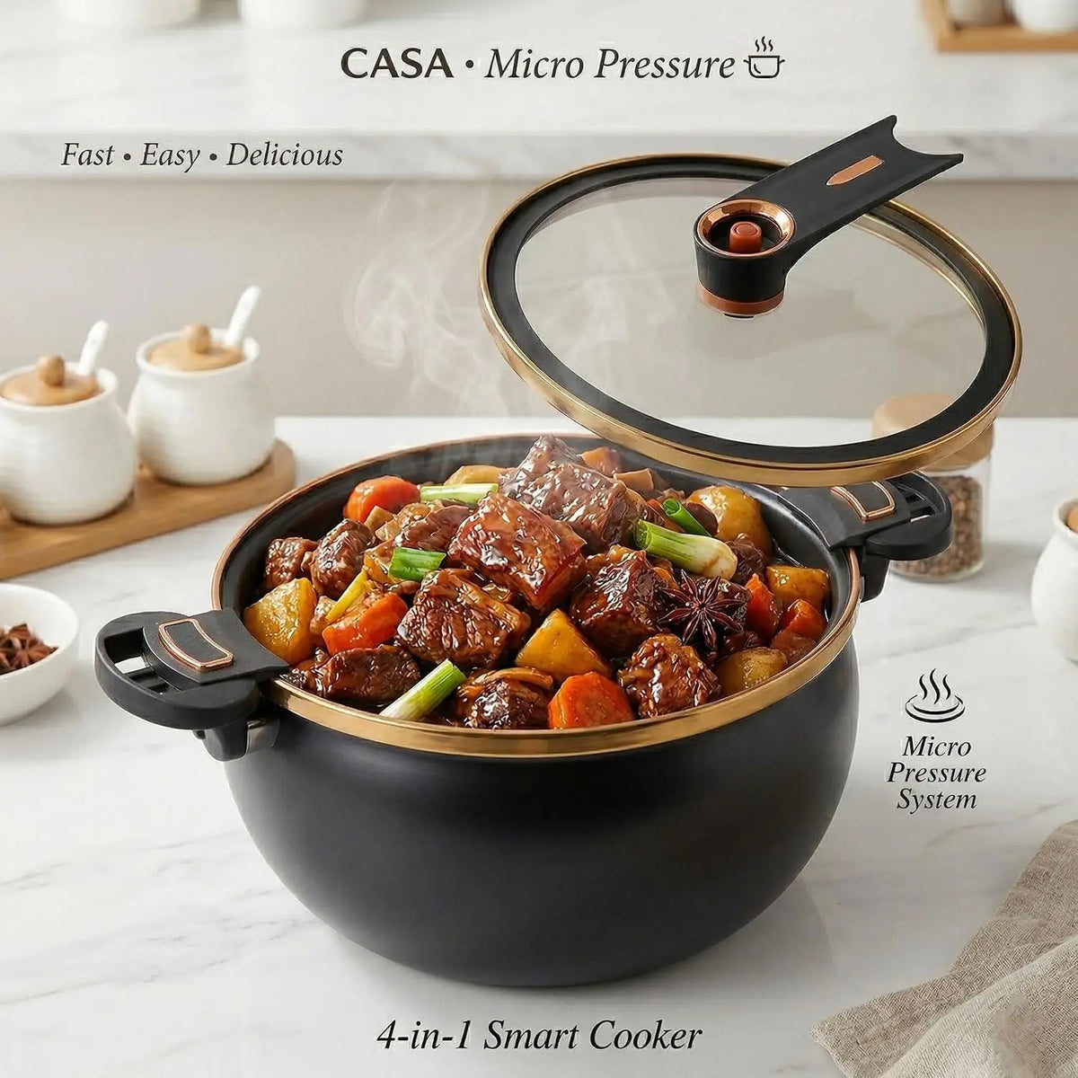 FEB.WIND 8L Cast Iron Ceramic Soup Pot – Gas & Induction