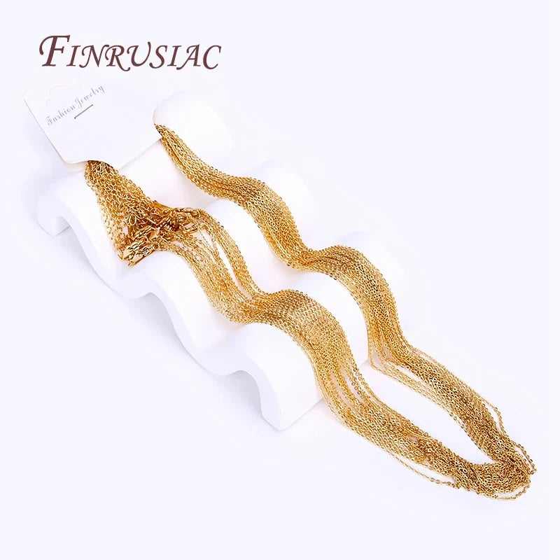 18K Gold Plated O Chain & Bead Chain for Necklace Making 49cm