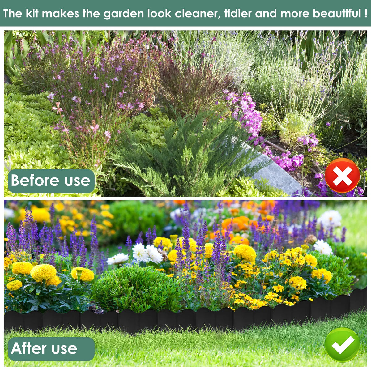20-Piece No-Dig Interlocking Garden Lawn Edging Border Kit