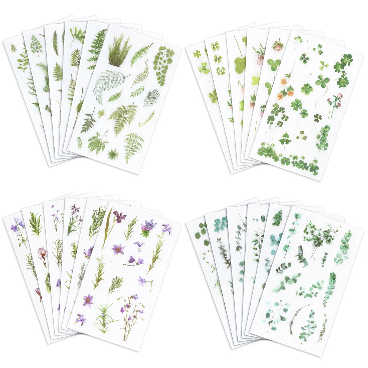 12-Pack Plant Flower Scrapbook Stickers – Waterproof DIY Decals