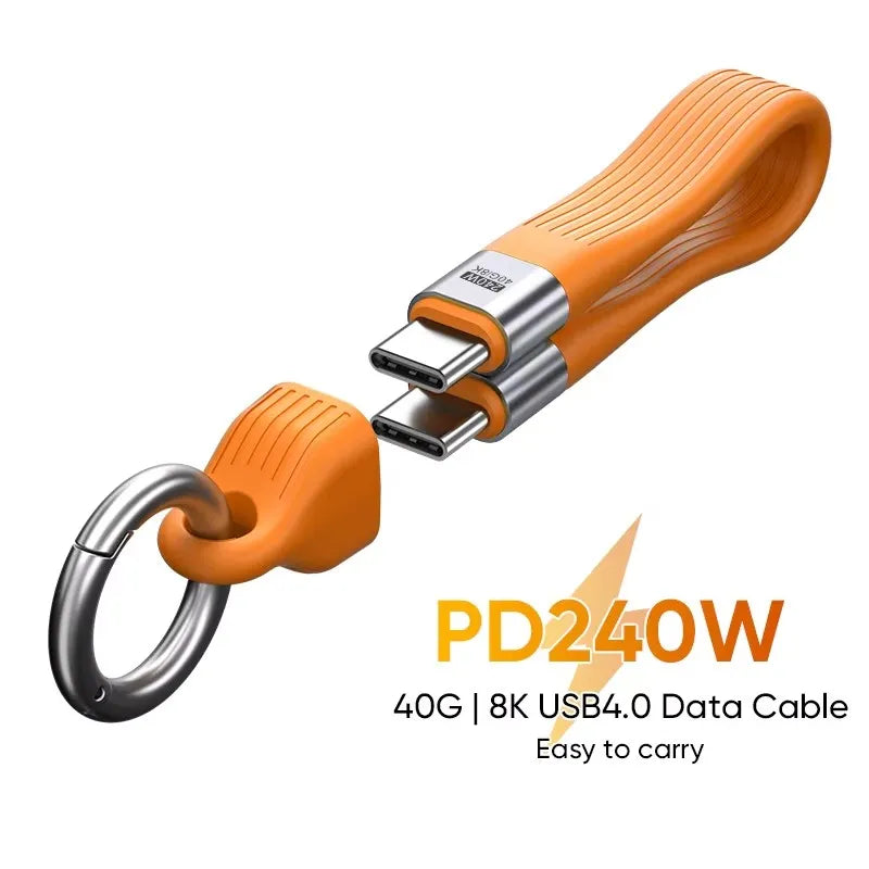 USB4 240W Keychain Cable – 40Gbps USB-C Fast Charge