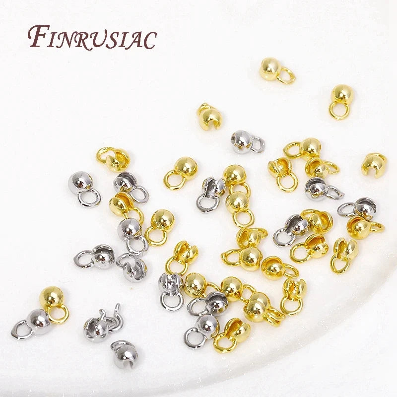 18K Gold Plated Clam Shell Bead Tips & Crimp Findings | 10/20 Pcs