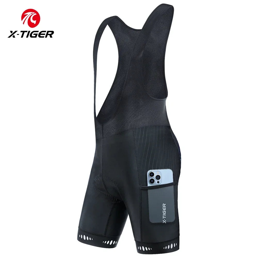 X-TIGER Men's 5D Gel Padded Cycling Bib Shorts | Back Pocket