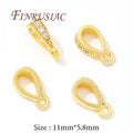 14K Gold Plated Brass Pendant Bails Open Ring DIY Jewelry Findings