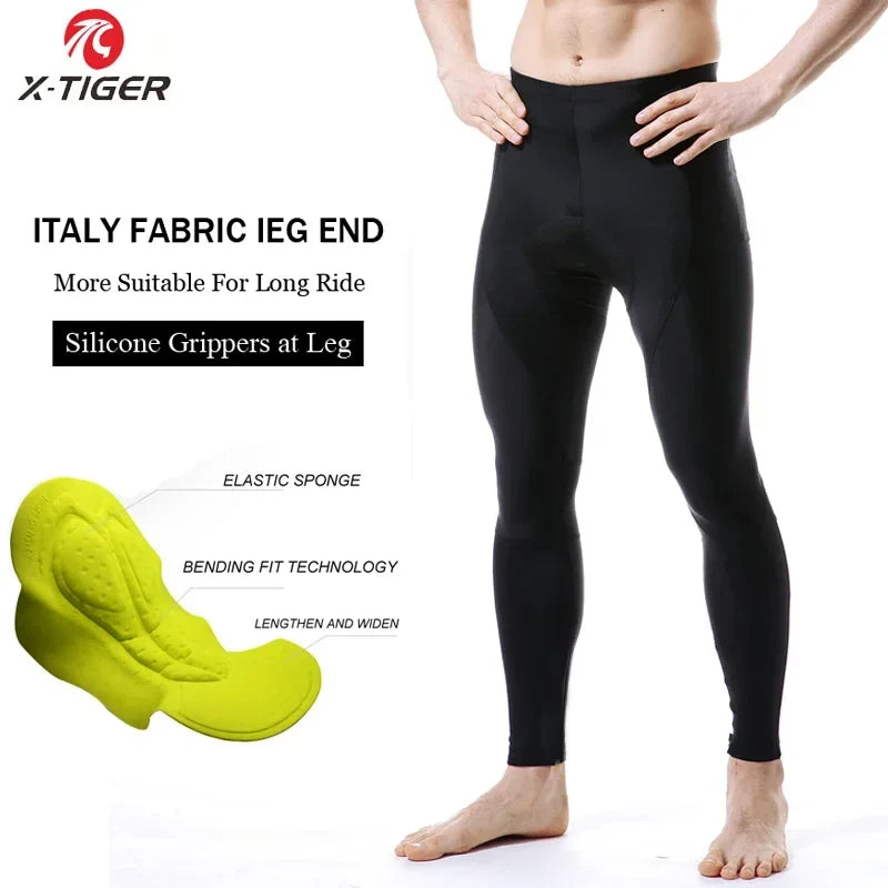 X-TIGER Men's Cycling Bib Tights | 5D Coolmax Gel Pad MTB Road