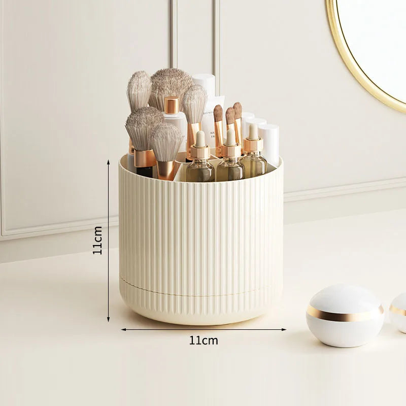 360° Rotating Makeup Brush Holder – 8-Slot Vanity Organizer