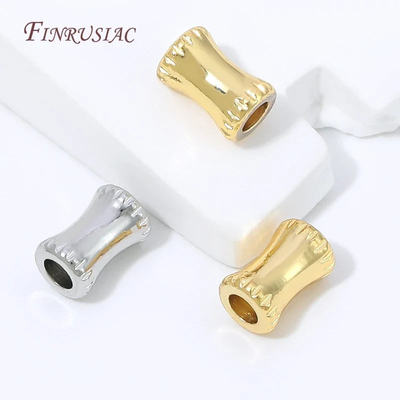 18K Gold Plated Zircon Spacer Beads – Brass DIY Jewelry Findings