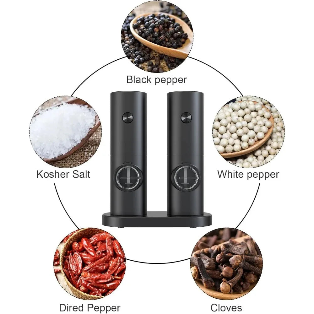 Electric Salt & Pepper Grinder Set – Battery Powered, 2-Piece