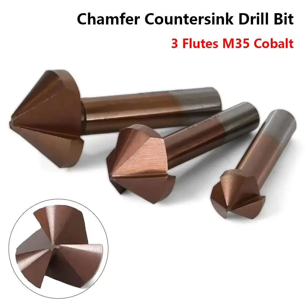 M35 Cobalt Countersink Drill Bit 3-Flute 90° 6.3–40mm