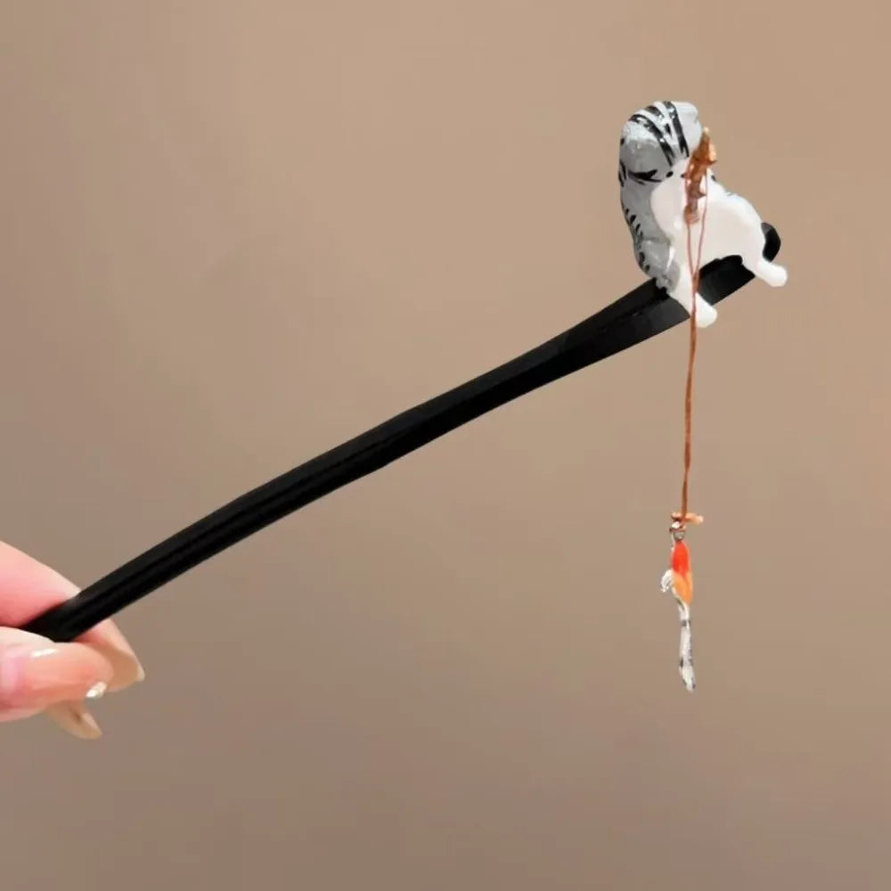 Retro Wooden Hair Stick Tassel Sandalwood Hanfu Accessory
