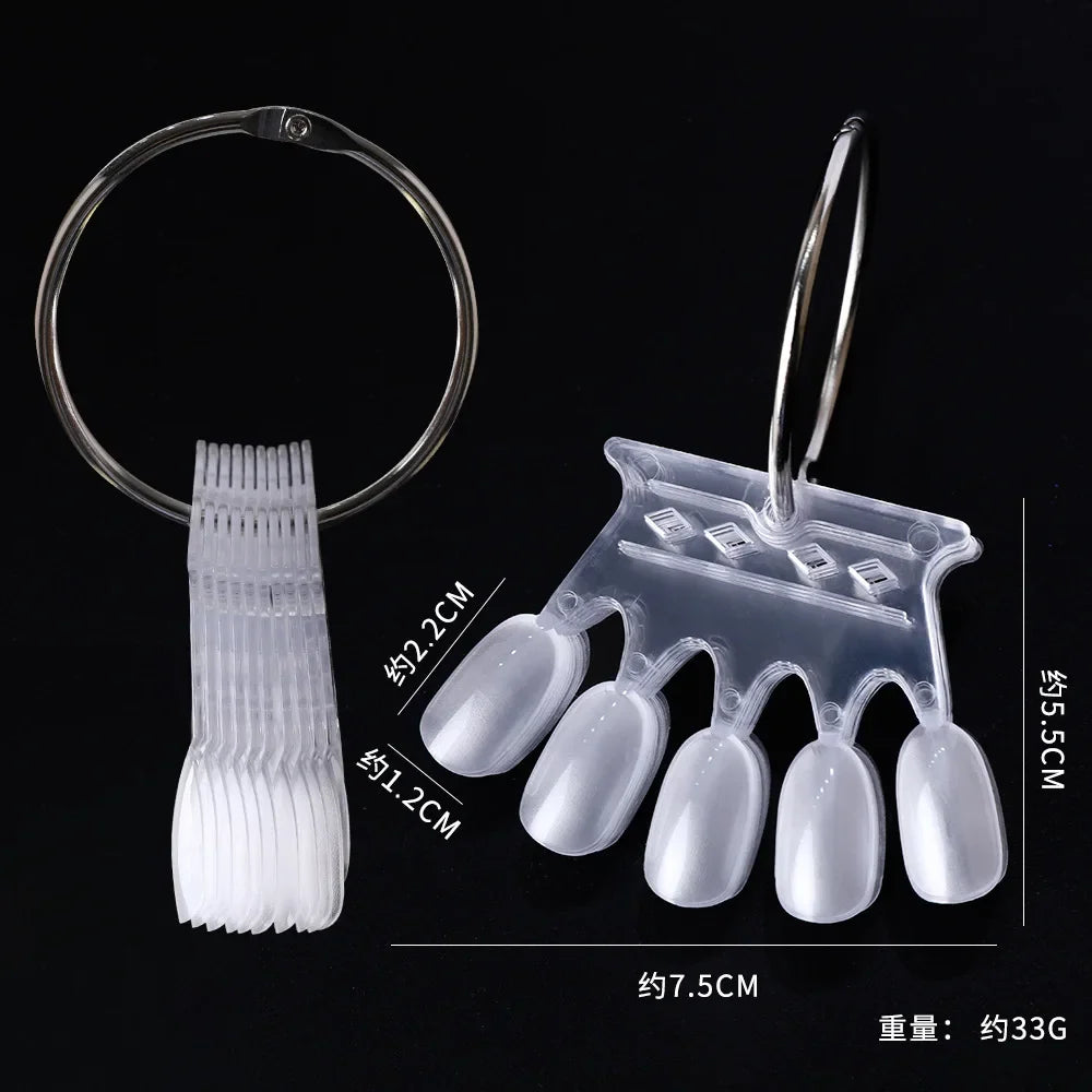 50-Tip Nail Swatch Fan Color Card Acrylic Display Shelf