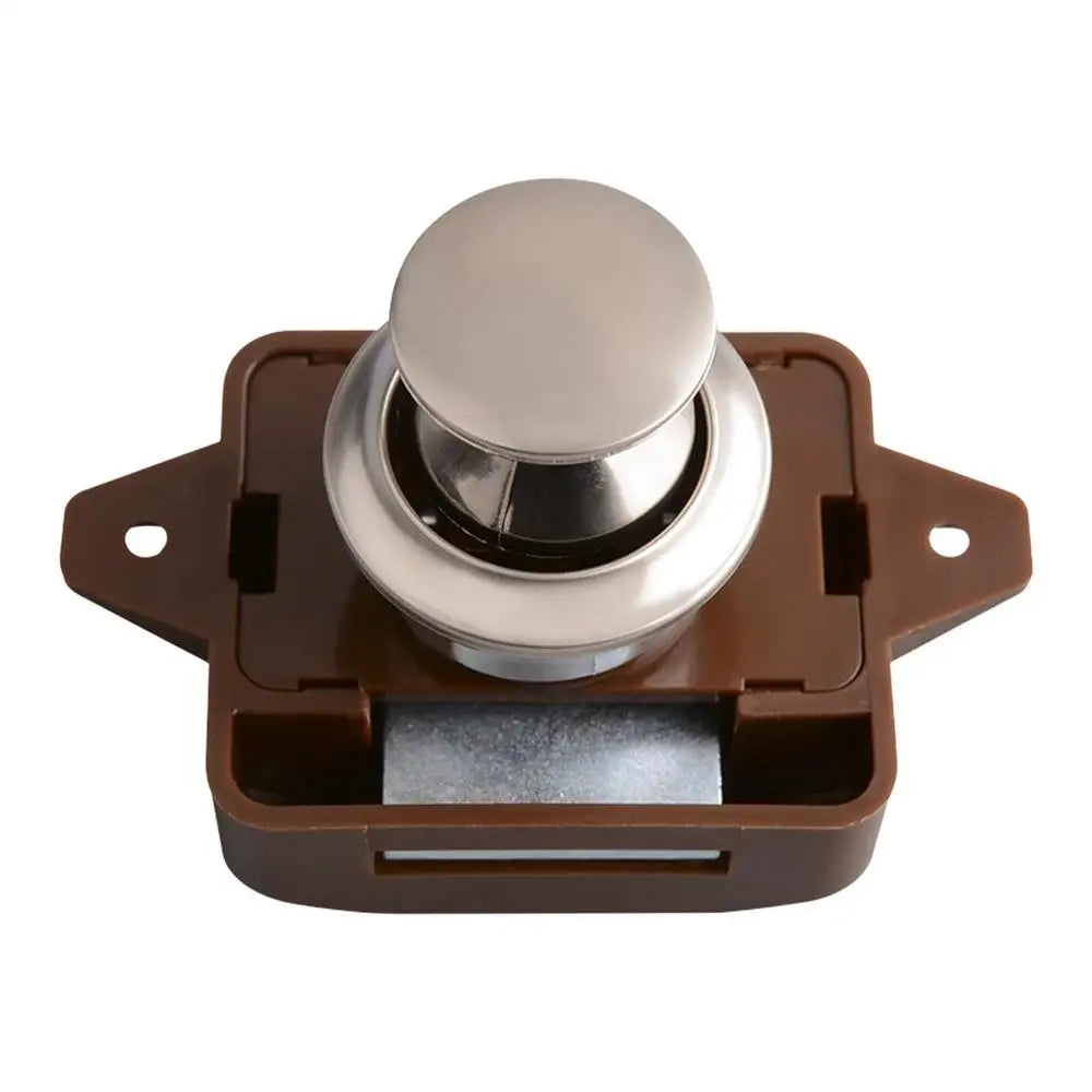 RV Push Button Cabinet Latch – Metal Lock for Camper & Boat