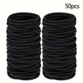 50pcs 4MM Black Elastic Hair Bands Ponytail Holders | Pack