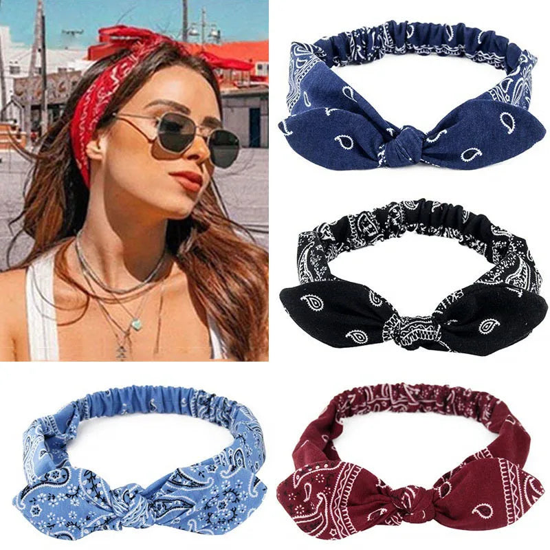 Paisley Knotted Turban Headband – Boho Hair Wrap for Women