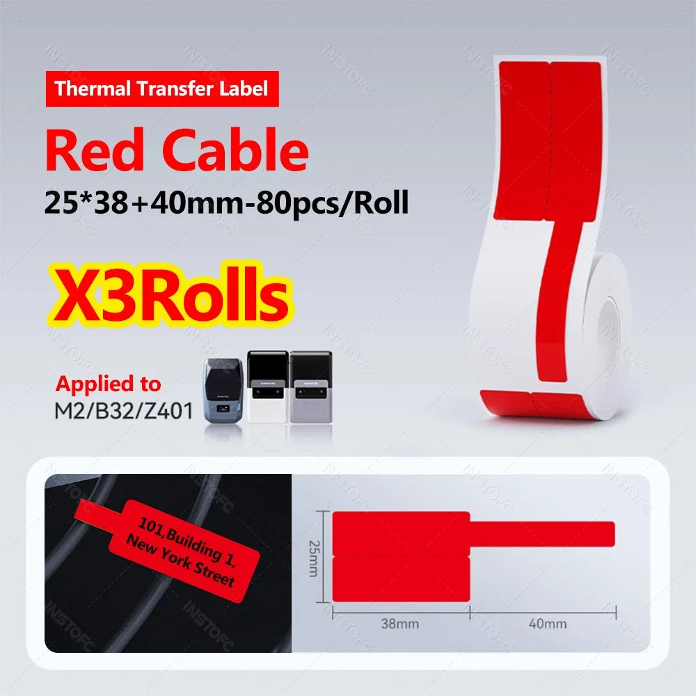 Niimbot M2/M3/B32/Z401 Waterproof Cable Wire Label Stickers