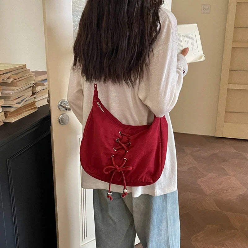 Women's Large Canvas Tote Crossbody Shoulder Bag | Nixie