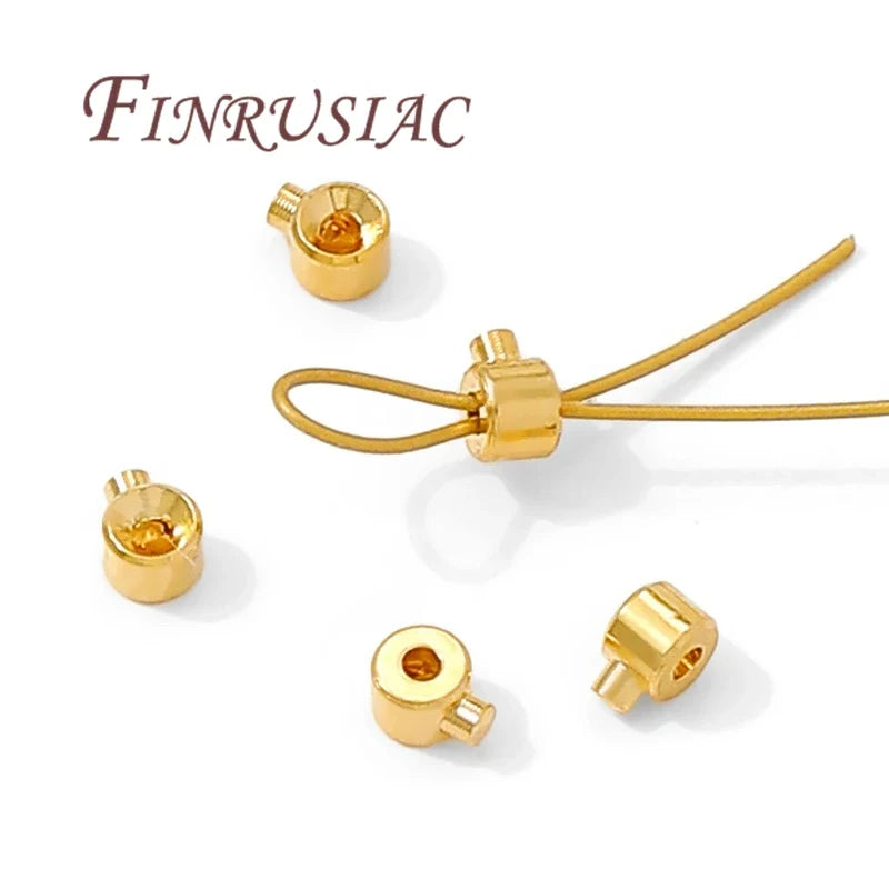 18K Gold Plated Crimp End Beads | DIY Jewelry Findings 10/20 Pcs