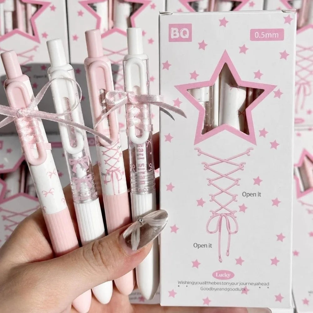 Sweet Ballet Gel Pens 4-Pack | 0.5mm Aesthetic Stationery Set