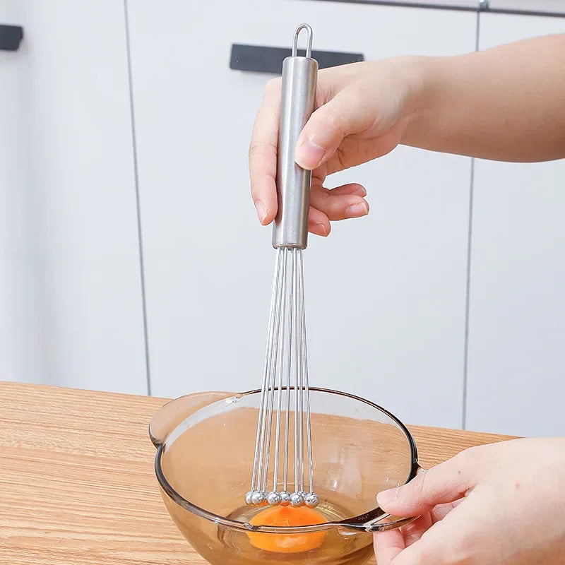 Stainless Steel Ball Whisk Set 10" & 12" – Manual Egg Beater