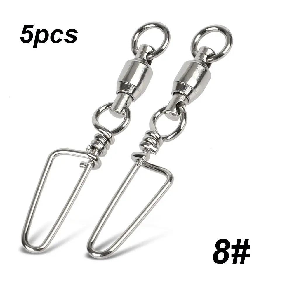 Stainless Steel Ball Bearing Swivel Fishing Snap Connector 0–8#