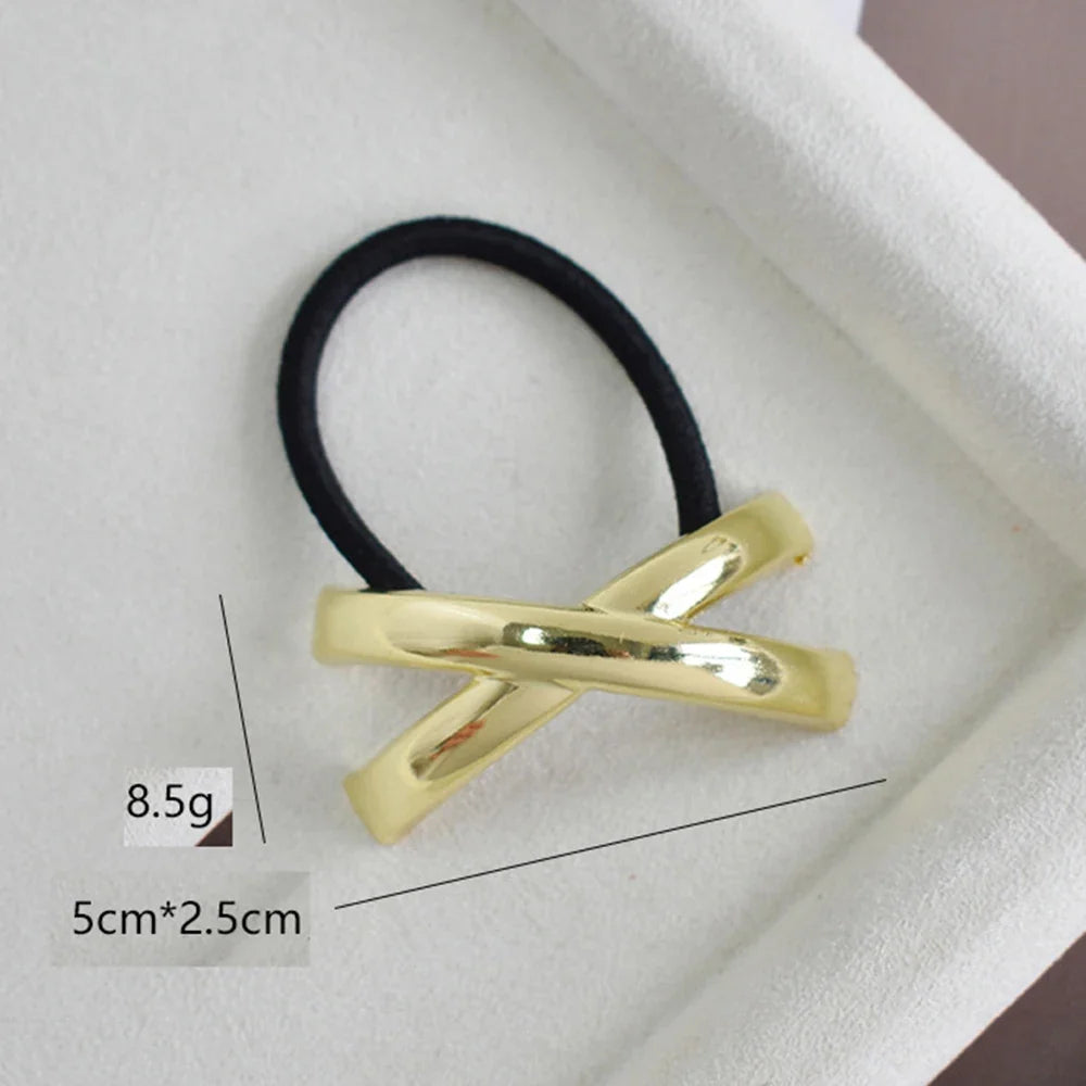 Metal Double-Layer Elastic Hair Bands & Scrunchies for Women