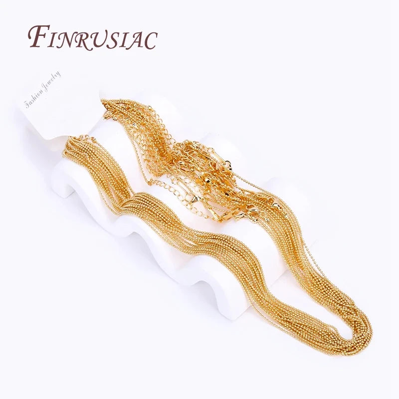 18K Gold Plated O Chain & Bead Chain for Necklace Making 49cm