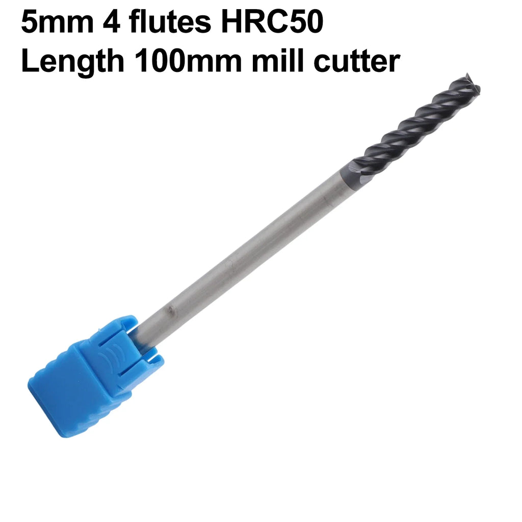 5mm 4-Flute Carbide End Mill – 100mm Extra Long Shank CNC Bit