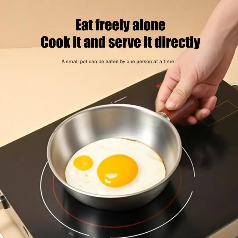 Mini Stainless Steel Saucepan with Wooden Handle | Kitchen Pan