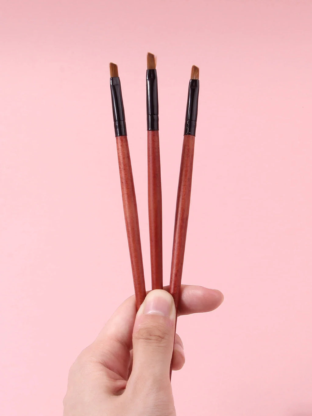 3-Piece Angled Eyeliner & Eyebrow Brush Set – Ultra-Thin Tips