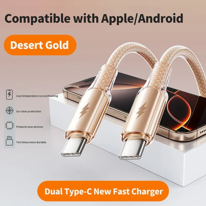 6A 100W Braided USB-A to USB-C Fast Charging Cable 480Mbps